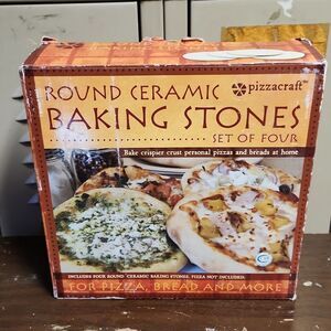 Pizzacraft Round Ceramic Baking Stones Set of 4